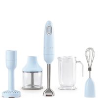 Smeg - Frullatore ad Immersione + Accessori, HBF02PBEU, Colore Azzurro - Anni 50 Style