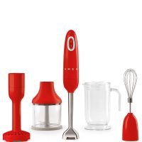 Smeg - Frullatore ad Immersione + Accessori, HBF02RDEU, Colore Rosso - Anni 50 Style