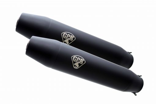 Scarico GPR  Honda Cb 500 Four K0 - K1 - K2 - K3 Coppia di silenziatori omologati senza raccordo  Deeptone Black Cafè Racer