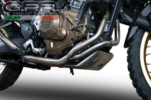 Scarico GPR compatibile con  Honda Crf 1000 L Africa Twin Adventure Sport 2018-2020, Decatalizzatore, Collettore decatalizzore, applicazione racing
