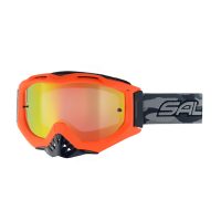 Salice - Maschera moto MX1 Arancio - Elastico Grigio Camuflage- Lente Fumo