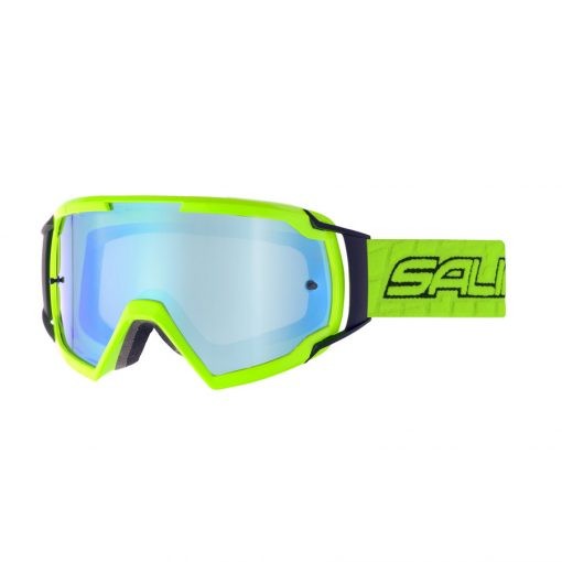 Salice - Maschera moto MX2 Lime - Elastico Lime - Lente Fumo
