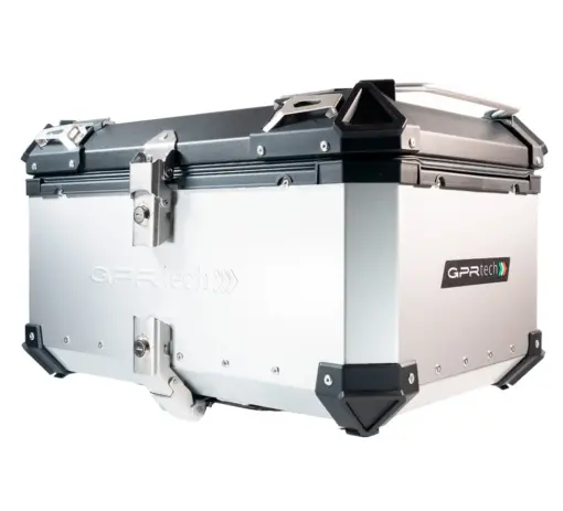 Bauletto GPR TECH per Benelli Trk 502 X 2017/2019 e4 - Capacità 55 LT - Alluminio, colore argento con piastra specifica