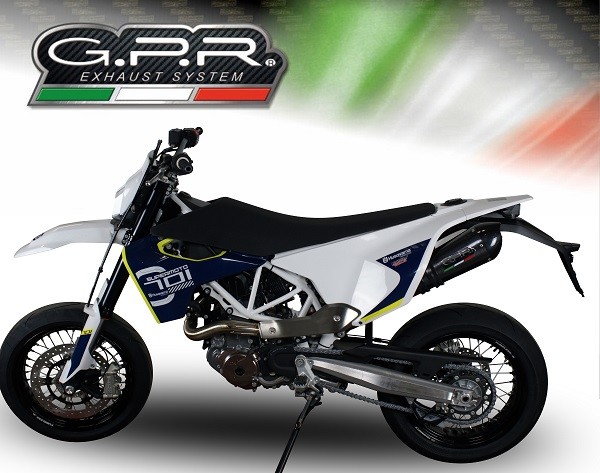 Scarico GPR Husqvarna Supermoto 701 2021/2023 e5 Scarico omologato catalizzato con raccordo GP Evo4 Poppy - immagine 6