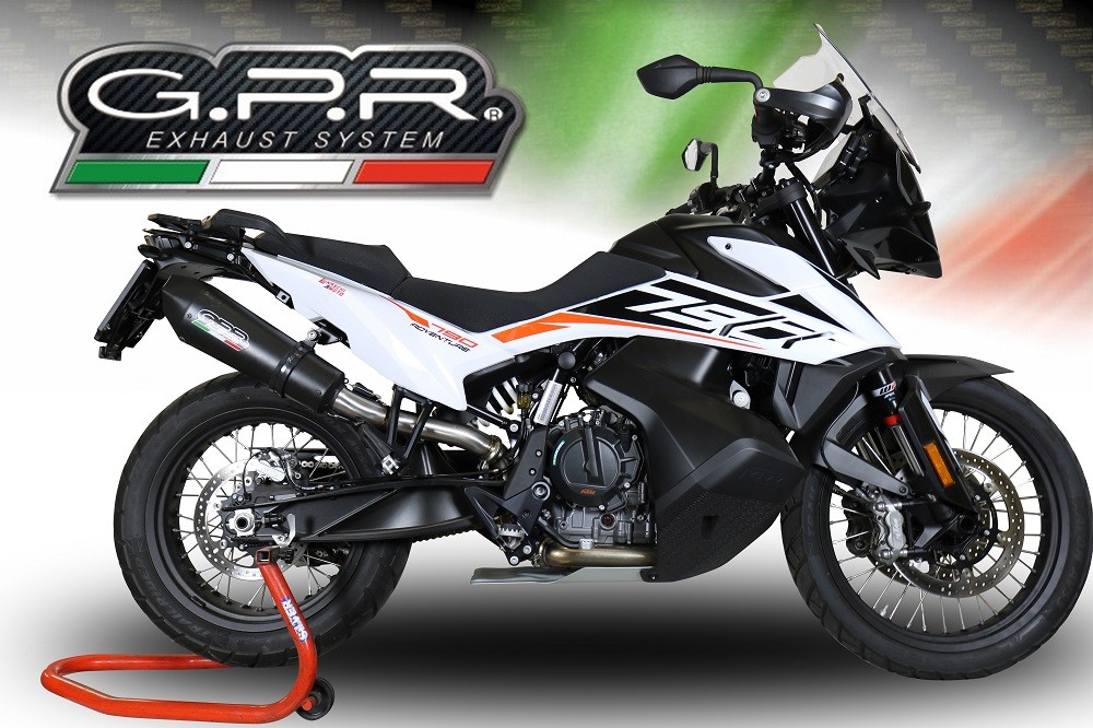 Scarico GPR Ktm Adventure 790 2021/2023 e5 Scarico omologato con raccordo GP Evo4 Black Titanium - immagine 6