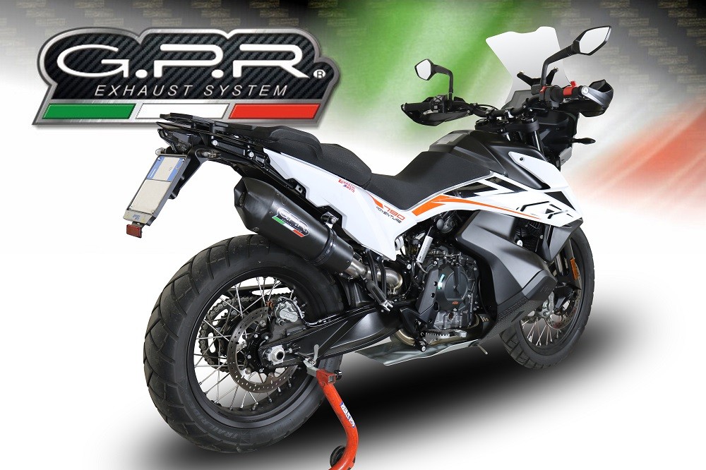 Scarico GPR Ktm Adventure 790 2021/2023 e5 Scarico omologato con raccordo GP Evo4 Black Titanium - immagine 7
