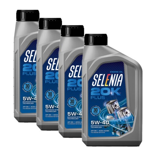 Kit 4L Selenia 20K Plus 5W-40 – Olio Motore ad Alte Prestazioni
