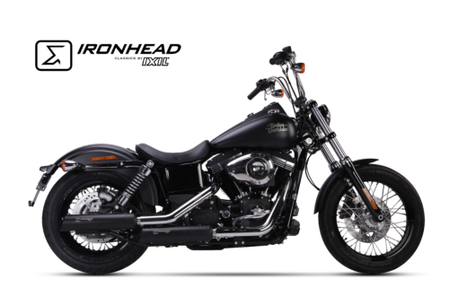 Scarico IXIL - SLIP ON (LOWER MUFFLER) - IRONHEAD ROUND BLACK - H-D DYNA STREET BOB 2006-2016