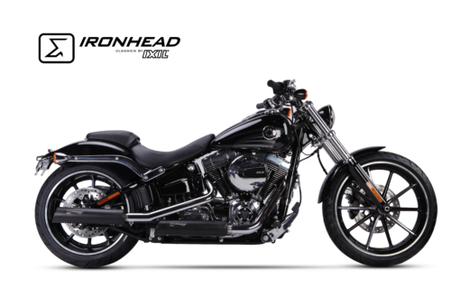 Scarico IXIL - SLIP ON (LOWER MUFFLER) - IRONHEAD ROUND BLACK - H-D SOFTAIL BREAKOUT 2013-2016