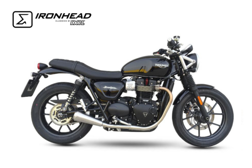 Scarico IXIL - SLIP ON (LEFT MUFFLER) - IRONHEAD CONICAL MATT INOX - TRIUMPH STREET TWIN / SPEED TWIN 900 16-22 (DP01)