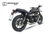Alternative view of Scarico IXIL - SLIP ON (LEFT MUFFLER) - IRONHEAD CONICAL MATT INOX - TRIUMPH STREET TWIN / SPEED TWIN 900 16-22 (DP01)
