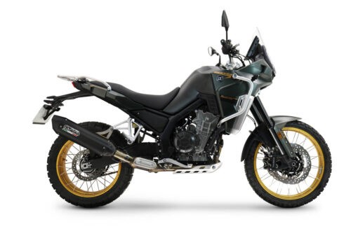 Scarico GPR compatibile con  Kove 800X 2024-2026, Furore-X Titanio Nero, Scarico Racing, con raccordo specifico e db killer estraibile, non conforme per uso stradale