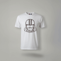 Alternative view of Ethen T-Shirt Logo Rider – Bianco con Stampa Nera o Marrone