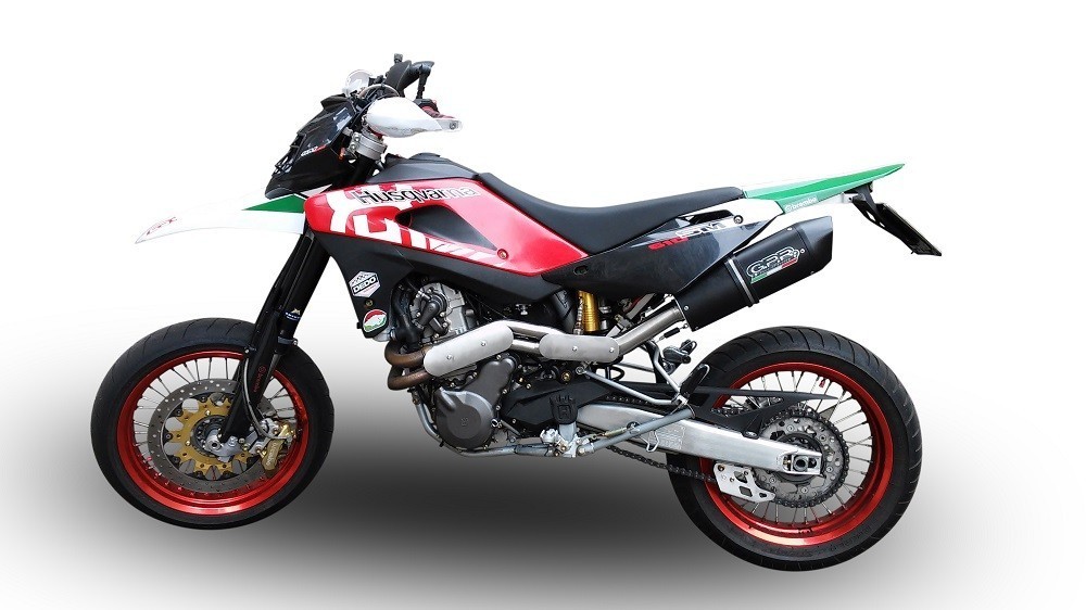 Scarico GPR compatibile con Husqvarna TE 410 E 2005-2006, Furore Nero, Terminale di scarico semi-completo, omologato, con db killer estraibile e raccordo specifico - immagine 6