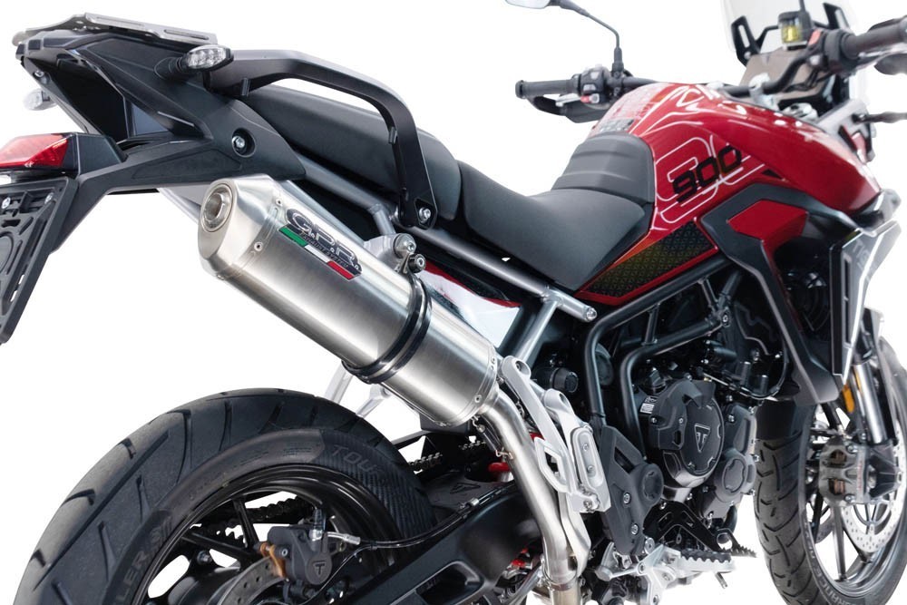 Scarico GPR compatibile con Triumph Tiger 900 GT / Pro / Rally Pro 2024-2025, Satinox , Scarico omologato, silenziatore con db killer estraibile e raccordo specifico - immagine 7