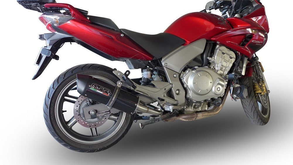 Scarico GPR compatibile con Honda Cbf 1000 - ST 2006-2009, Furore Nero, Coppia di terminali di scarico omologati, forniti con db killer removibili e raccordi specifici - immagine 6