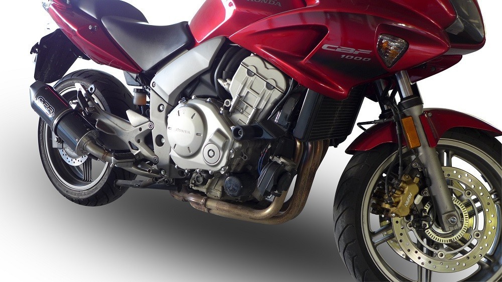 Scarico GPR compatibile con Honda Cbf 1000 - ST 2006-2009, Furore Nero, Coppia di terminali di scarico omologati, forniti con db killer removibili e raccordi specifici - immagine 7