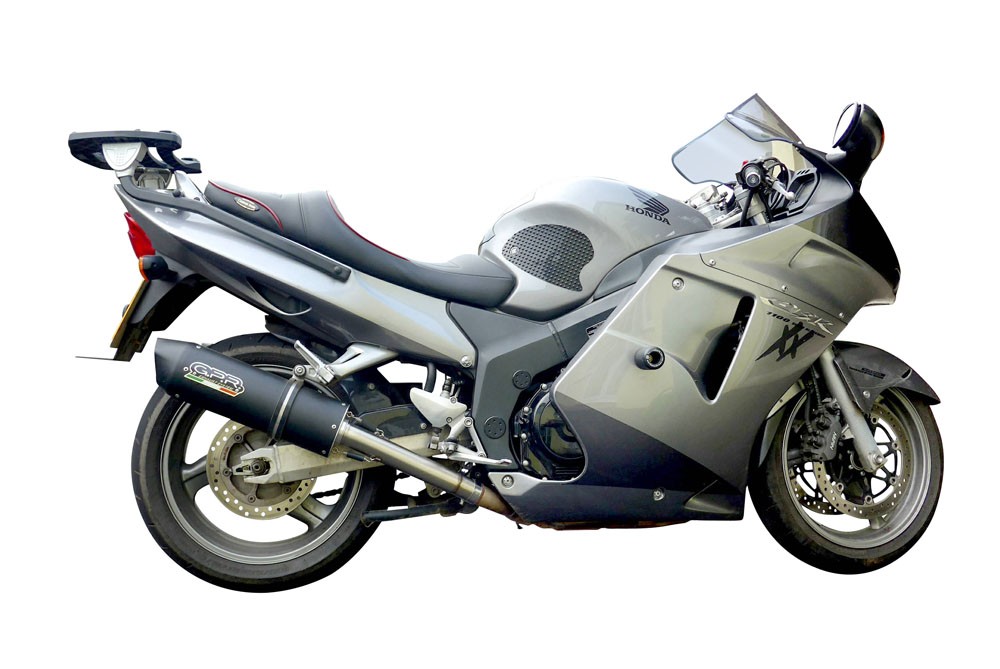 Scarico GPR compatibile con Honda Cbr1100XX Superblackbird - X Eleven 1997-2006, Furore Nero, Coppia di terminali di scarico omologati, forniti con db killer removibili e raccordi specifici - immagine 6