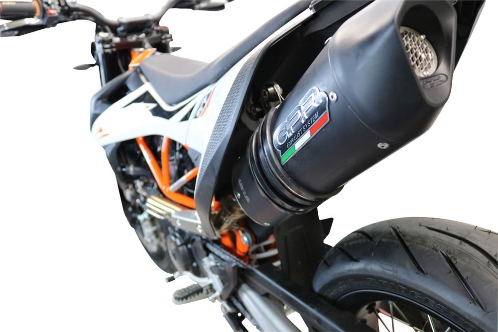 Scarico GPR compatibile con Ktm Smc 690 R 2021-2024, Furore Nero, Terminale di scarico Racing, con raccordo specifico e db killer estraibile, non conforme per uso stradale - immagine 8