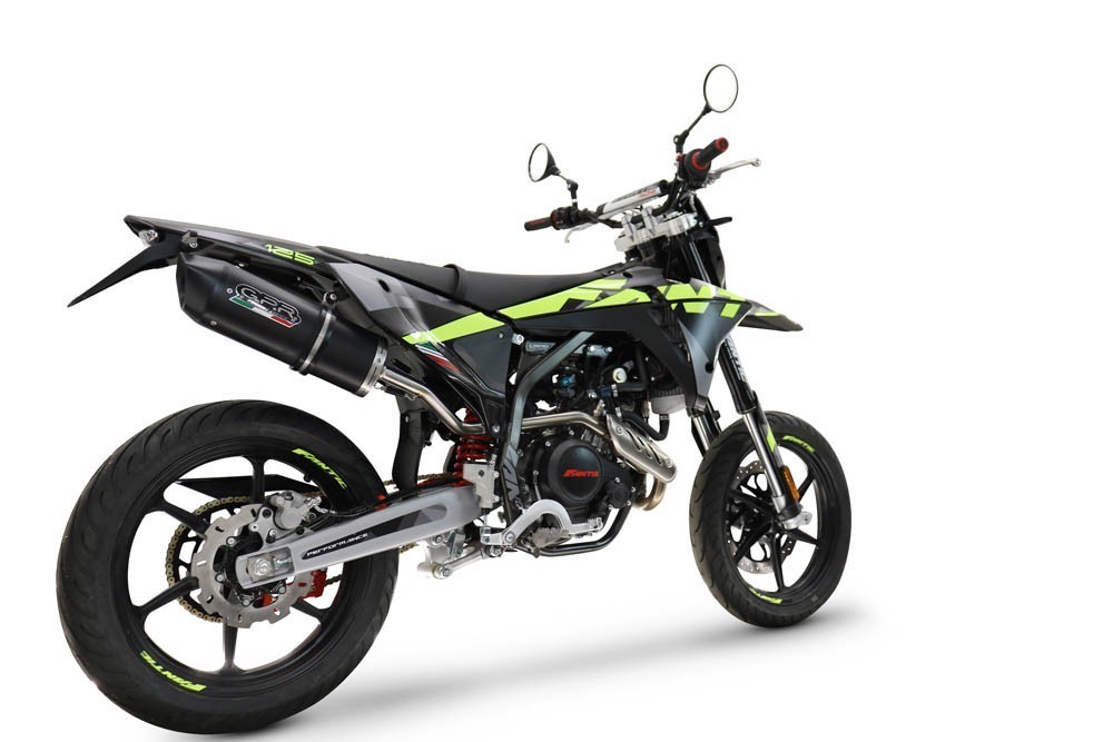 Scarico GPR compatibile con Fantic Motor XMF 125 2025-2026, Furore Evo4 Nero, Terminale di scarico omologato, fornito con db killer estraibile, catalizzatore e raccordo specifico - immagine 7