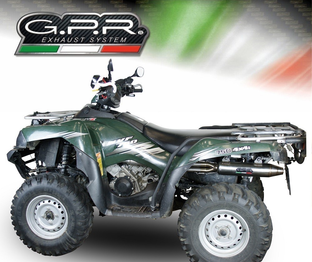 Scarico GPR compatibile con Kawasaki KVF 750 2005-2011, Deeptone Atv, Scarico completo omologato,fornito con db killer estraibile e collettore - immagine 6