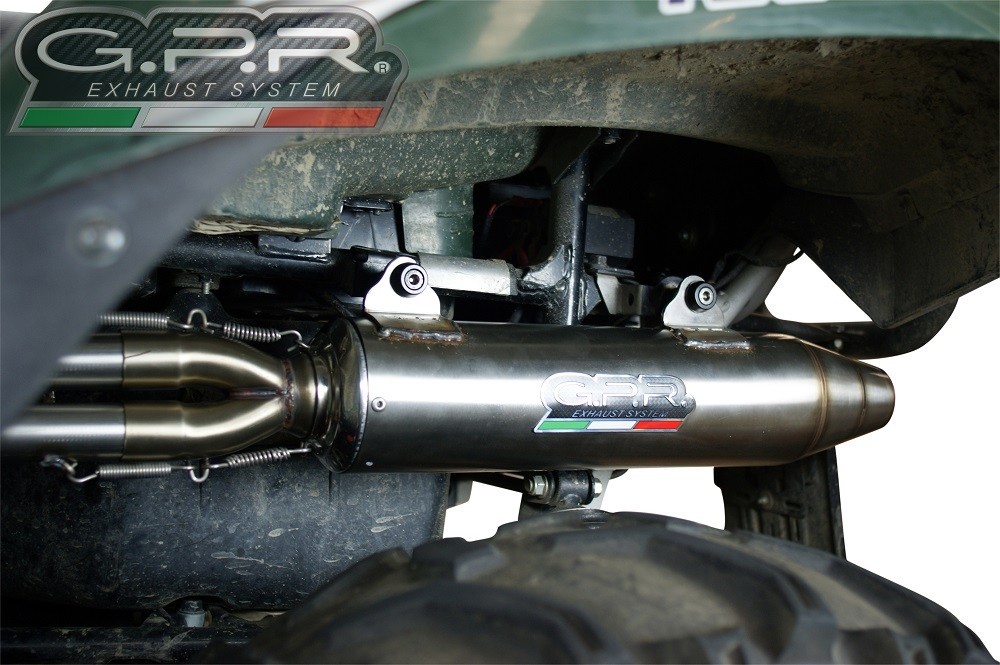 Scarico GPR compatibile con Kawasaki KVF 750 2005-2011, Deeptone Atv, Scarico completo omologato,fornito con db killer estraibile e collettore - immagine 7