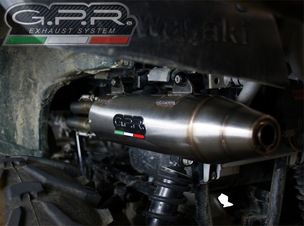 Scarico GPR compatibile con Kawasaki KVF 750 2005-2011, Deeptone Atv, Scarico completo omologato,fornito con db killer estraibile e collettore - immagine 8