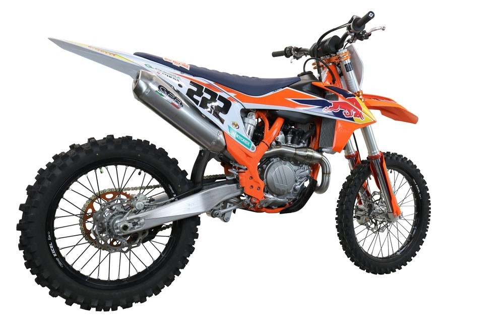 Scarico GPR compatibile con Gas Gas MC 450F 2021-2023, Pentacross FULL Titanium, Scarico completo racing, fornito con db killer estraibile e collettore, non legale per uso stradale - immagine 8