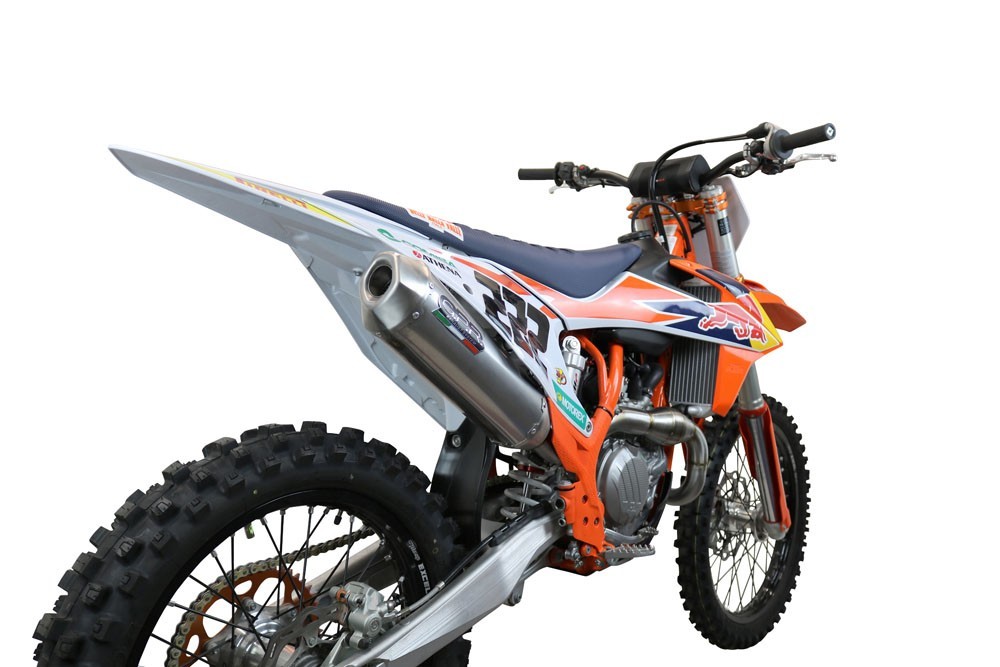 Scarico GPR compatibile con Ktm SX-F 450 2023-2025, Pentacross FULL Titanium, Scarico completo racing, fornito con db killer estraibile e collettore, non legale per uso stradale - immagine 6
