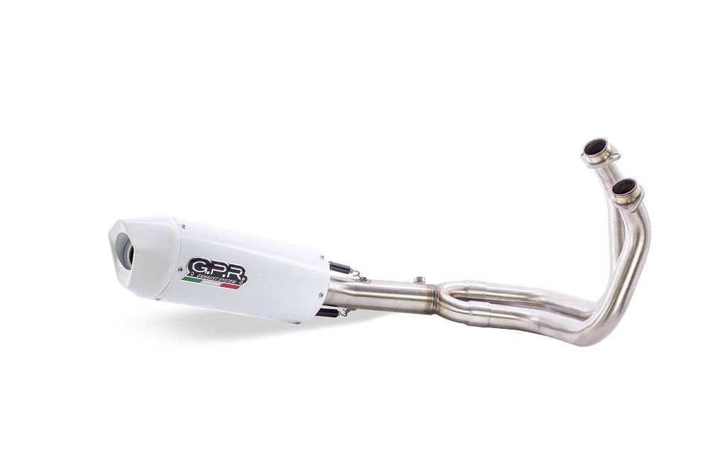 Scarico GPR compatibile con Kawasaki Versys 650 2015-2016, Albus Ceramic, Scarico completo omologato,fornito con db killer estraibile,catalizzatore e collettore