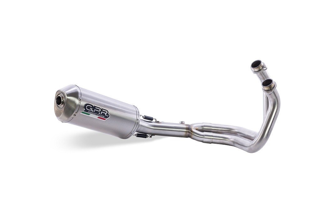 Scarico GPR compatibile con Kawasaki Z 650 2021-2022, Satinox, Scarico completo omologato,fornito con db killer estraibile,catalizzatore e collettore