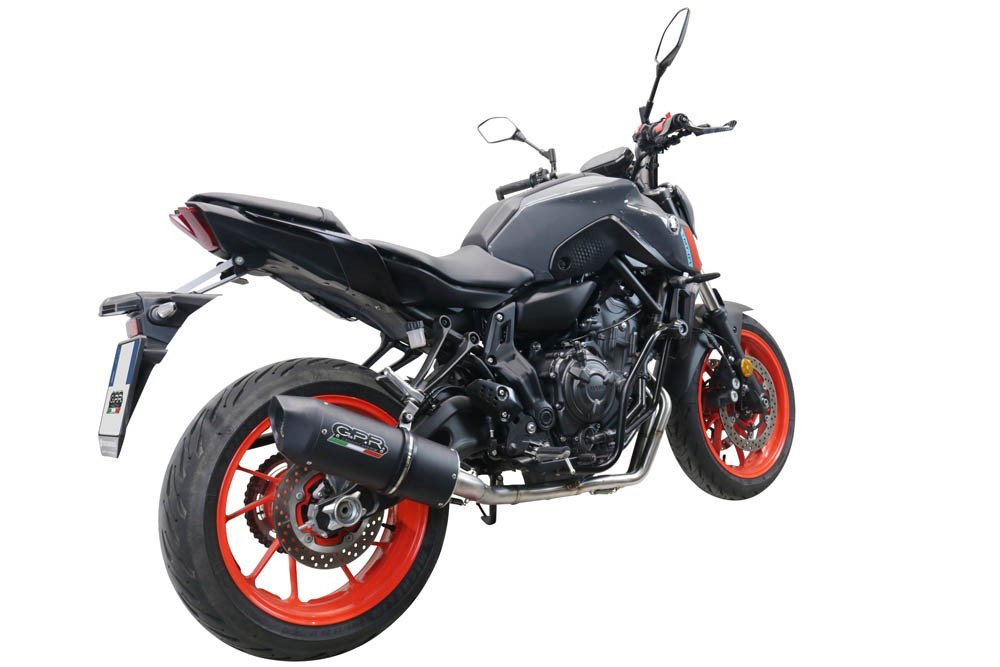 Scarico GPR compatibile con Yamaha Mt-07 2021-2024, Furore Nero, Scarico completo racing, fornito con db killer estraibile e collettore, non conforme per uso stradale - immagine 8