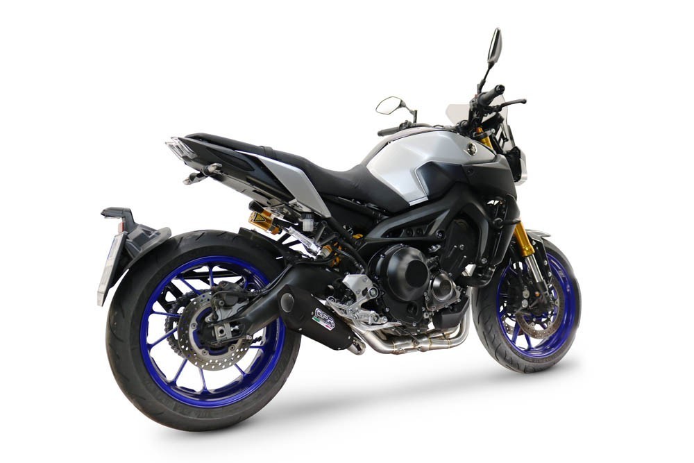 Scarico GPR compatibile con Yamaha Mt-09 2014-2016, GP-Revo Black Titanium, Scarico completo omologato per il rumore,fornito con db killer,catalizzatore conforme alla revisione e collettore - immagine 2
