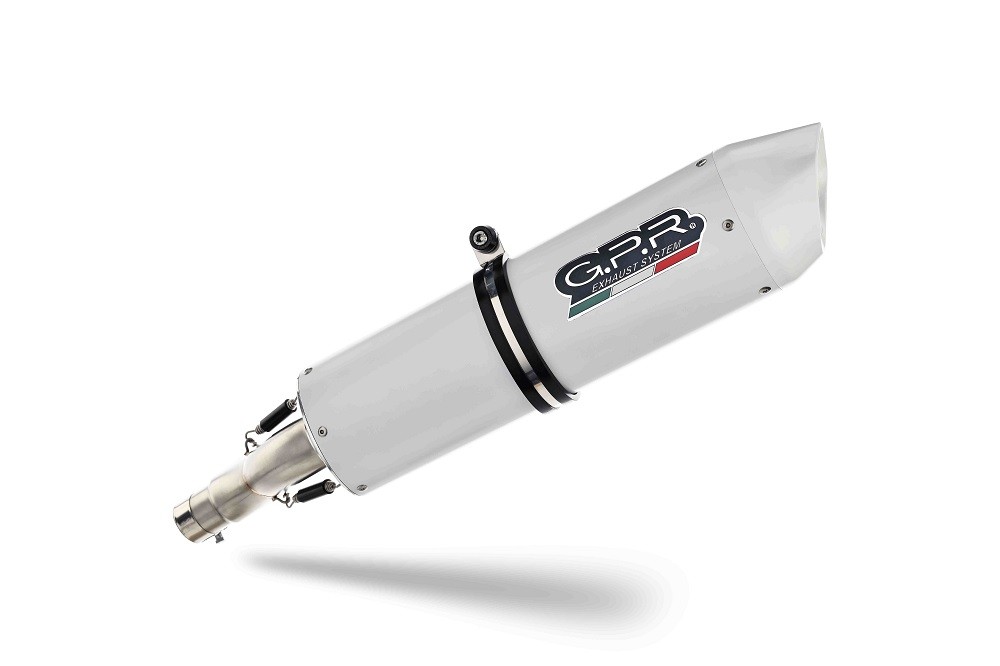 Scarico GPR compatibile con Bmw F 800 Gt 2012-2016, Albus Ceramic, Scarico omologato, silenziatore con db killer estraibile e raccordo specifico