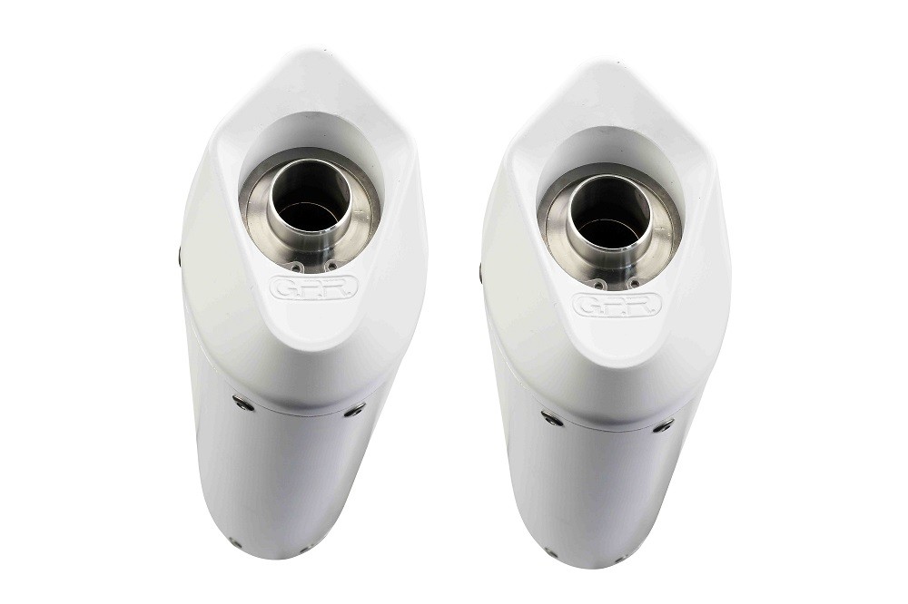 Scarico GPR compatibile con Honda Vfr 800 V-Tec 2002-2013, Albus Ceramic, Coppia di terminali di scarico omologati, forniti con db killer removibili e raccordi specifici - immagine 4