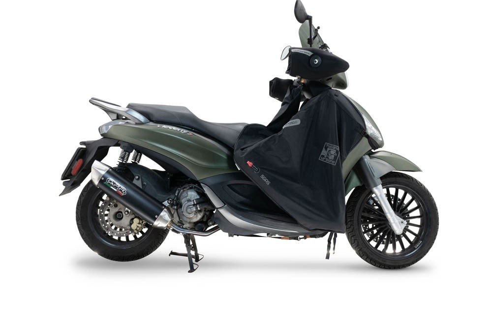Scarico GPR compatibile con Piaggio Beverly 300 I.E. ABS - S - Police 2016-2020, Furore-X Scooter, Scarico completo omologato,fornito con db killer estraibile e collettore