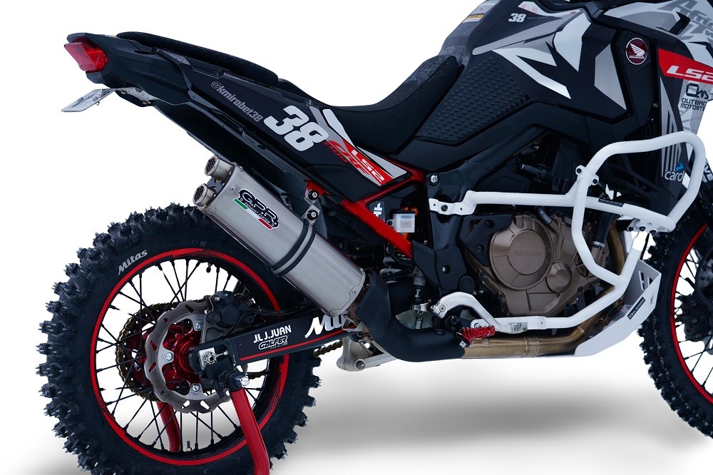 Scarico GPR compatibile con Honda Crf 1100 L Africa Twin Adventure Sport 2020-2024, Dual Inox, Scarico omologato, silenziatore con db killer estraibile e raccordo specifico - immagine 5