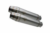 Scarico GPR compatibile con  Honda Cb 1100 F  1983-1999, Deeptone Inox Cafè Racer, Coppia di silenziatori di scarico omologati, con db killer estraibili,forniti senza raccordo