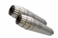 Alternative view of Scarico GPR compatibile con  Honda Vtr 250 1988-1990, Deeptone Inox Cafè Racer, Coppia di silenziatori di scarico omologati, con db killer estraibili,forniti senza raccordo