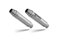 Scarico GPR compatibile con  Aprilia Shiver 900 2017-2020, Deeptone Inox, Coppia di silenziatori di scarico racing, con raccordo, articolo senza omologazione