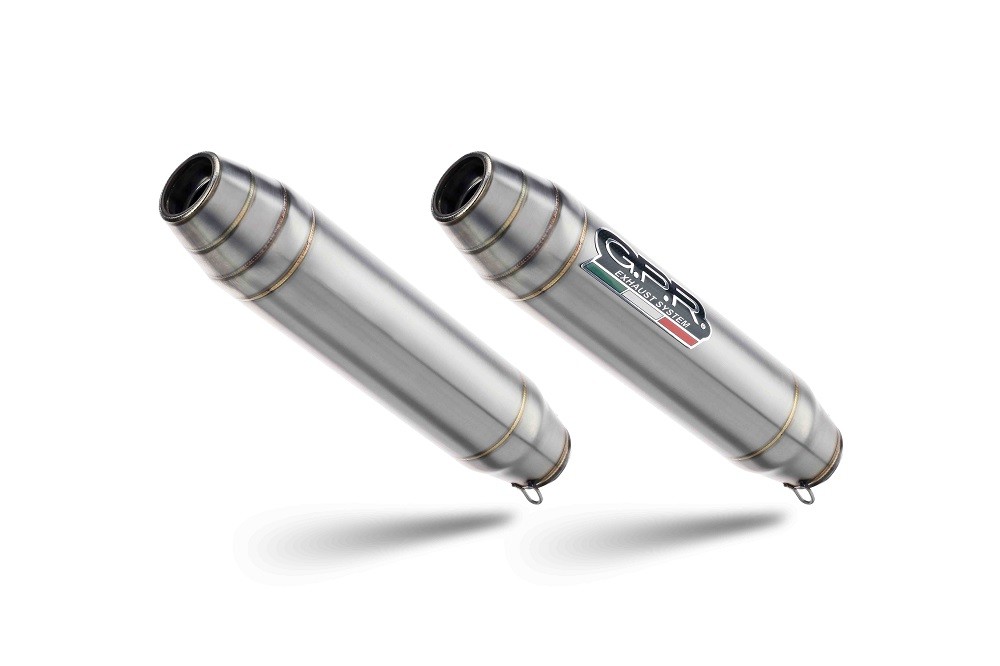 Scarico GPR compatibile con Royal Enfield Continental 650 2019-2020, Deeptone Inox, Coppia di silenziatori di scarico racing, con raccordo e dbkiller, articolo senza omologazione