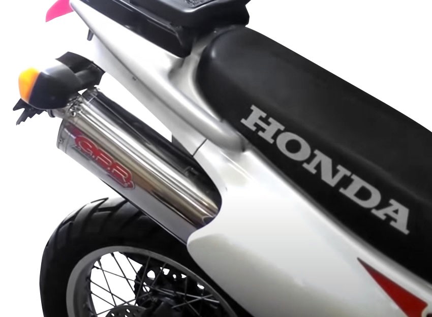 Scarico GPR compatibile con Honda Dominator Nx 650 1988-2001, Trioval, Terminale di scarico semi-completo, omologato, con db killer estraibile e raccordo specifico - immagine 8