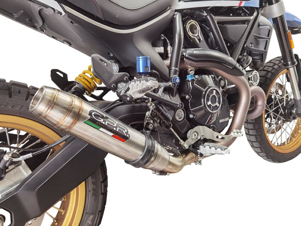 Scarico GPR compatibile con Ducati Scrambler 800 Nightshift -Urban Motard 2021-2022, Deeptone Inox, Terminale di scarico omologato,fornito con db killer estraibile,catalizzatore e raccordo specifico - immagine 7