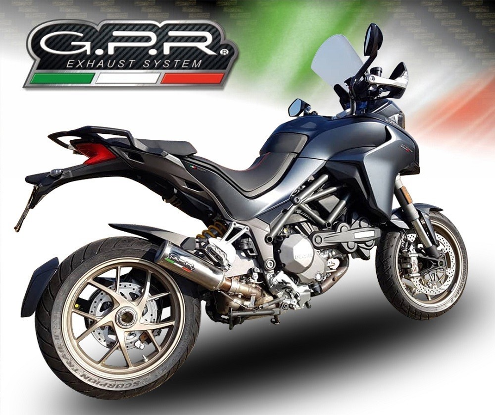 Scarico GPR compatibile con Ducati Multistrada 1260 2018-2020, M3 Titanium Natural, Scarico omologato, silenziatore con db killer estraibile e raccordo specifico - immagine 6