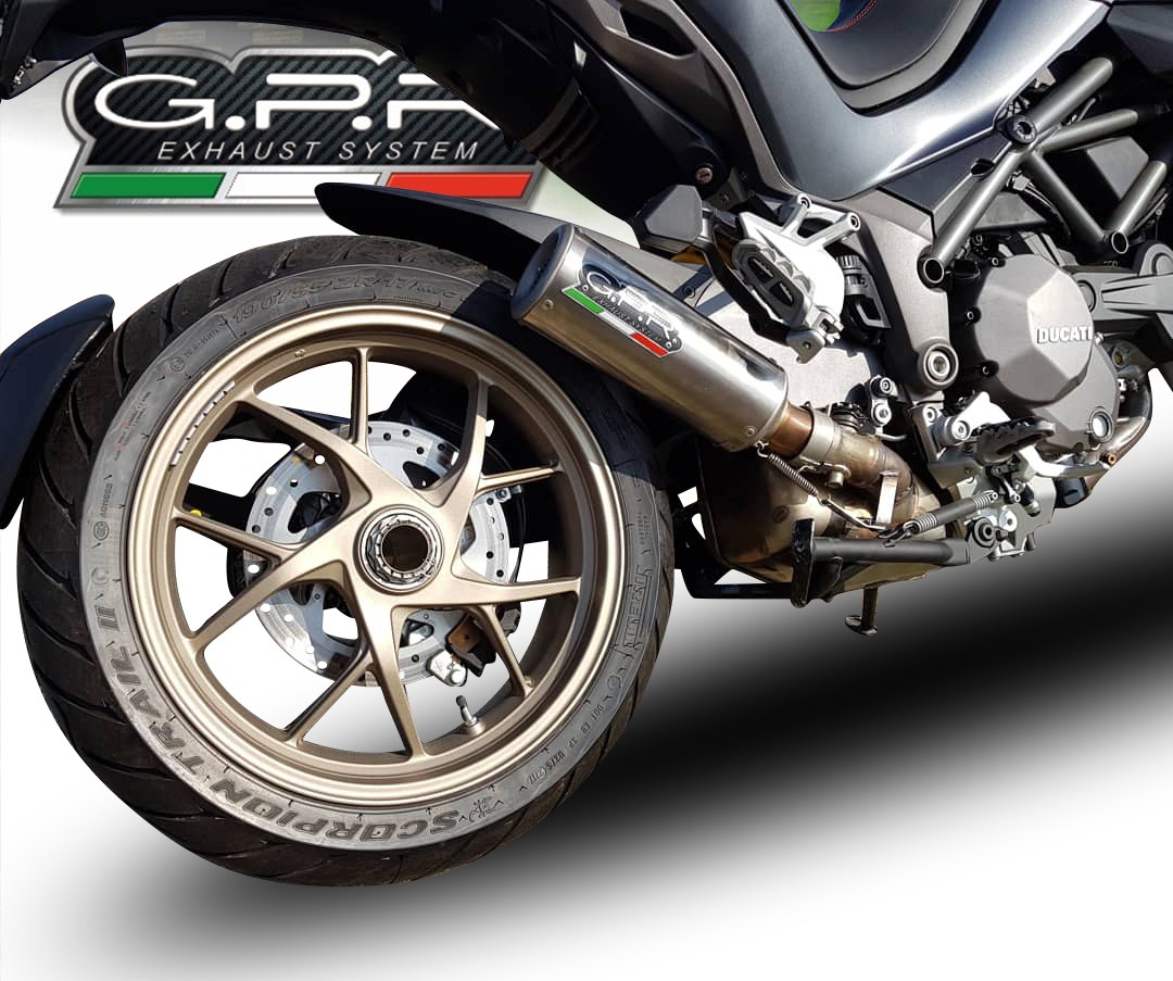 Scarico GPR compatibile con Ducati Multistrada 1260 2018-2020, M3 Titanium Natural, Scarico omologato, silenziatore con db killer estraibile e raccordo specifico - immagine 7