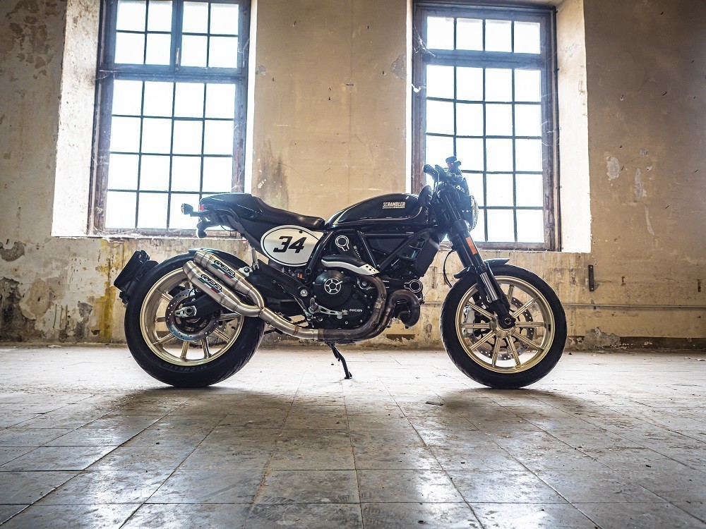 Scarico GPR compatibile con Ducati Scrambler 800 2017-2020, Deeptone Inox, Coppia di terminali di scarico omologati, forniti con db killer removibile, catalizzatori e raccordi specifici - immagine 6