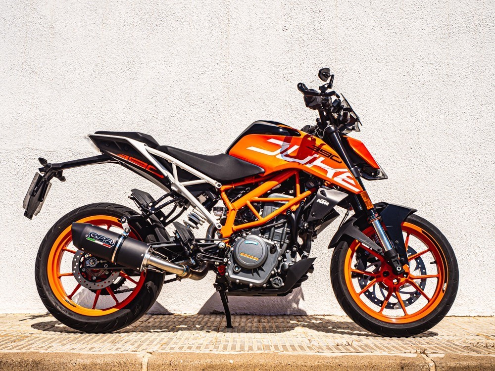 Scarico GPR compatibile con Ktm Duke 125 2017-2020, Furore Nero, Terminale di scarico racing, con raccordo, senza omologazione - immagine 6