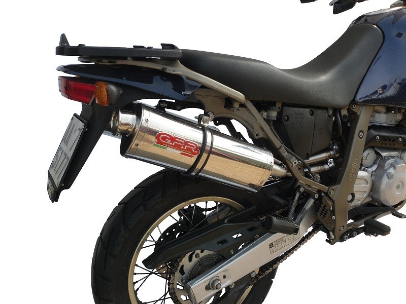 Scarico GPR compatibile con Aprilia Pegaso 650 Ga 1992-1996, Trioval, Coppia di terminali di scarico omologati, forniti con db killer removibili e raccordi specifici - immagine 7