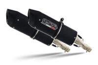 Scarico GPR compatibile con Kawasaki Zzr 600 2002-2006, Furore Nero, Coppia di terminali di scarico omologati, forniti con db killer removibili e raccordi specifici