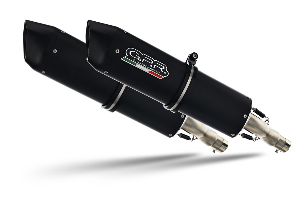 Scarico GPR compatibile con Suzuki Tl 1000 S 1997-2003, Furore Nero, Coppia di silenziatori di scarico omologati, con flangia specifica, con db killer estraibili